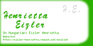 henrietta eizler business card